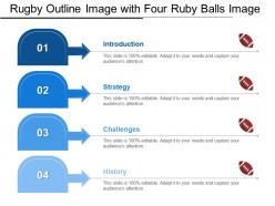 Rugby outline image with four ruby balls image
