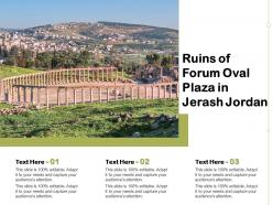 Ruins of forum oval plaza in jerash jordan