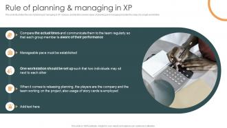 Rule Of Planning And Managing In XP Ppt Powerpoint Presentation Slides