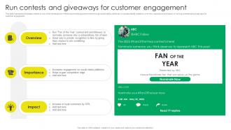 Run Contests And Giveaways For Customer Engagement Sports Event Marketing Strategy SS V