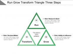Run grow transform triangle three steps