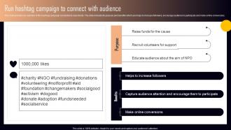 Run Hashtag Campaign To Connect With Audience NPO Marketing And Communication MKT SS V