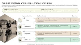Running Employee Wellness Program At Workplace Ultimate Guide To Employee Retention Policy