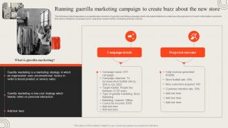 Running Guerilla Marketing Campaign To Create Buzz Opening Retail Outlet To Cater New Target Audience