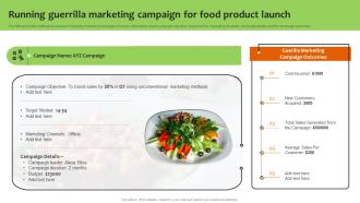 Running Guerrilla Marketing Campaign For Promoting Food Using Online And Offline Marketing