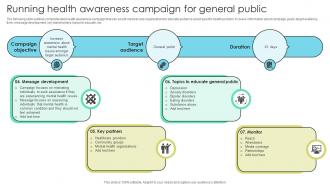 Running Health Awareness Campaign Increasing Patient Volume With Healthcare Strategy SS V