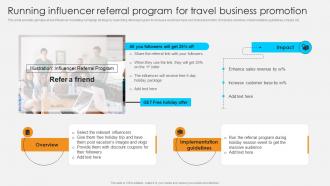Running Influencer Referral Program For Travel Streamlined Marketing Plan For Travel Business Strategy SS V