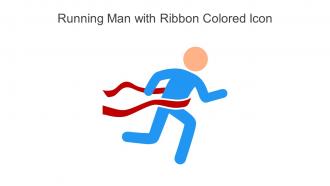 Running Man With Ribbon Colored Icon In Powerpoint Pptx Png And Editable Eps Format