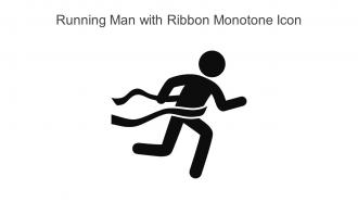 Running Man With Ribbon Monotone Icon In Powerpoint Pptx Png And Editable Eps Format