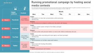 Running Promotional Campaign By Hosting Social Media Contests New Travel Agency Marketing Plan
