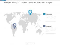 Russia and brazil location on world map ppt images