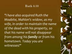Ruth 4 10 his family or from his hometown powerpoint church sermon