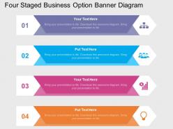 Rw four staged business option banner diagram flat powerpoint design