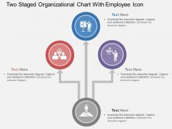 Rx two staged organizational cjhart with employee icon flat powerpoint design