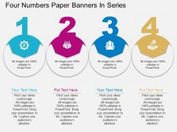 Sa four numbers paper banners in series flat powerpoint design