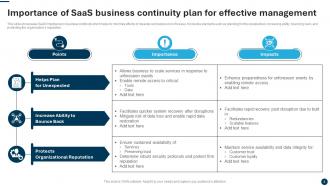 SaaS Business Continuity Powerpoint Ppt Template Bundles Professional Multipurpose