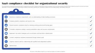 Saas Compliance Checklist For Organizational Security