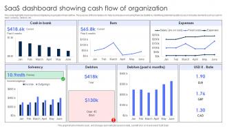 SaaS Dashboard Showing Cash Flow Of Organization