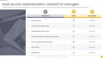 Saas Security Implementation Checklist For Managers