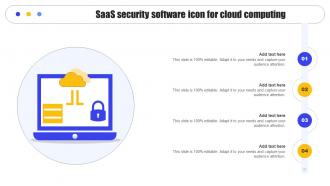SaaS Security Software Icon For Cloud Computing