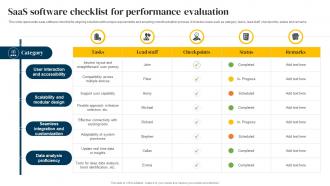 Saas Software Checklist For Performance Evaluation