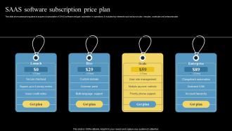 Saas Software Subscription Price Plan