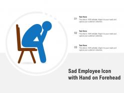 Sad employee icon with hand on forehead