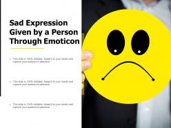 Sad Expression Given By A Person Through Emoticon