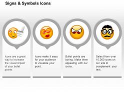 Sadness love anger confuse faces ppt icons graphics