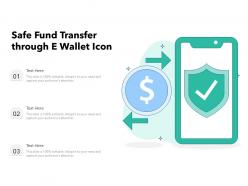 Safe fund transfer through e wallet icon