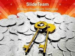 Safe key with coins finance powerpoint templates ppt themes and graphics