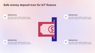 Safe Money Deposit Icon For IoT Finance