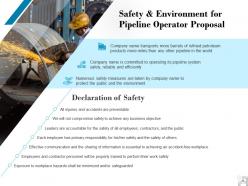 Safety and environment for pipeline operator proposal ppt powerpoint presentation inspiration