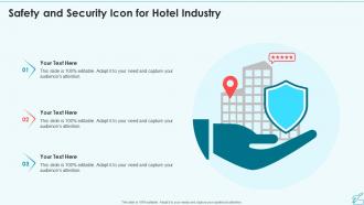 Safety And Security Icon For Hotel Industry