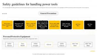 Safety Guidelines For Handling Power Tools Recommended Practices For Workplace Safety