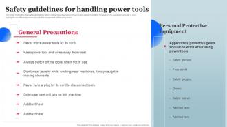Safety Guidelines For Handling Power Tools Workplace Safety Management Hazard