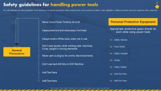 Safety Guidelines For Handling Power Tools Workplace Safety To Prevent Industrial Hazards