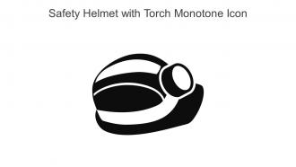Safety Helmet With Torch Monotone Icon In Powerpoint Pptx Png And Editable Eps Format