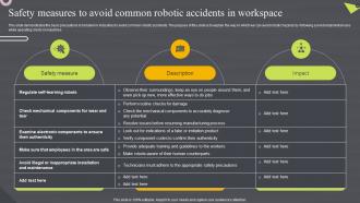 Safety Measures To Avoid Common Robotic Accidents Robotic Automation Systems For Efficient