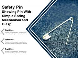 Safety Pin Showing Pin With Simple Spring Mechanism And Clasp