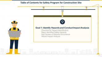 Safety Program For Construction Site For Table Of Contents Ppt Powerpoint Presentation File Aids
