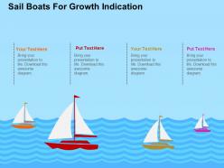 Sail boats for growth indication flat powerpoint design