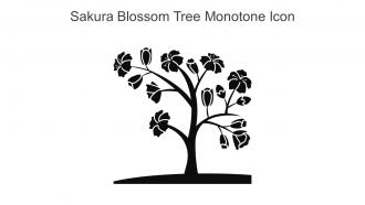 Sakura Blossom Tree Monotone Icon In Powerpoint Pptx Png And Editable Eps Format
