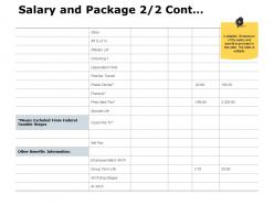 Salary and package cont table j193 ppt powerpoint presentation file graphic tips