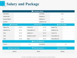 Salary and package ppt powerpoint presentation infographics icon