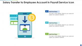 Salary transfer to employee account in payroll service icon