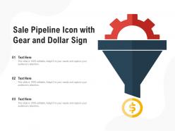 Sale pipeline icon with gear and dollar sign