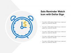 Sale reminder watch icon with dollar sign