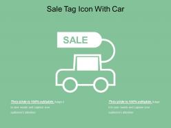 Sale tag icon with car