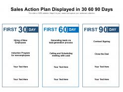 Sales action plan displayed in 30 60 90 days